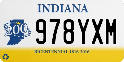 IN license plate 978YXM