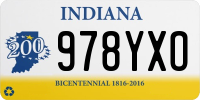IN license plate 978YXO