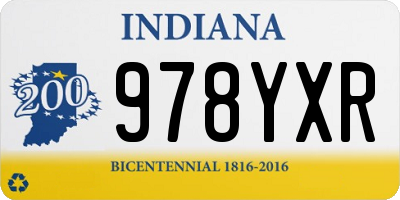 IN license plate 978YXR
