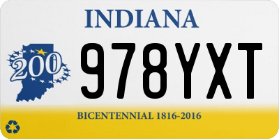 IN license plate 978YXT
