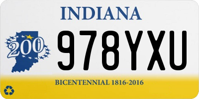 IN license plate 978YXU