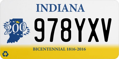 IN license plate 978YXV
