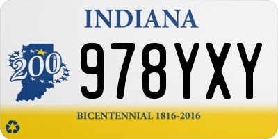 IN license plate 978YXY