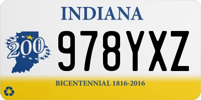IN license plate 978YXZ