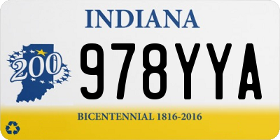 IN license plate 978YYA