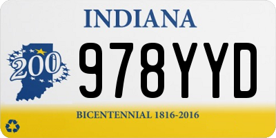 IN license plate 978YYD