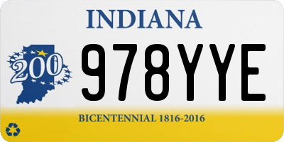 IN license plate 978YYE