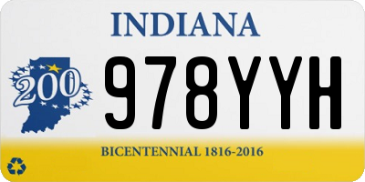 IN license plate 978YYH