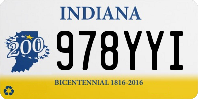 IN license plate 978YYI