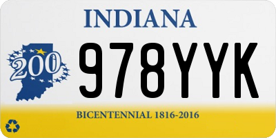 IN license plate 978YYK