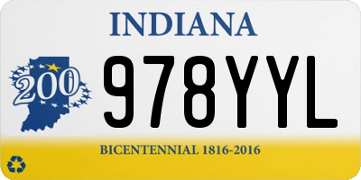 IN license plate 978YYL