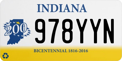 IN license plate 978YYN