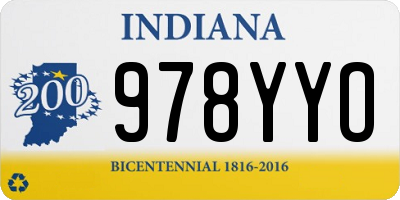 IN license plate 978YYO