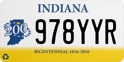 IN license plate 978YYR