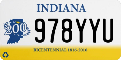 IN license plate 978YYU