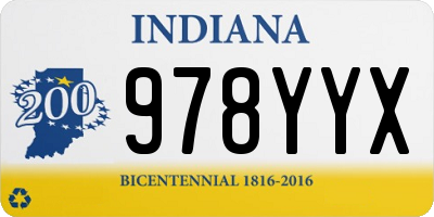 IN license plate 978YYX
