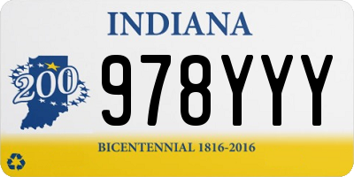 IN license plate 978YYY