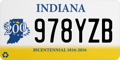 IN license plate 978YZB