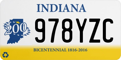 IN license plate 978YZC