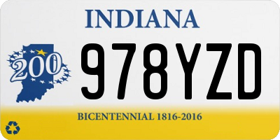 IN license plate 978YZD