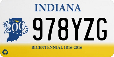 IN license plate 978YZG