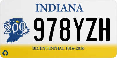 IN license plate 978YZH