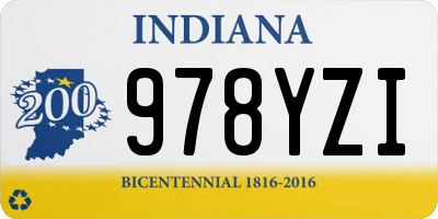IN license plate 978YZI