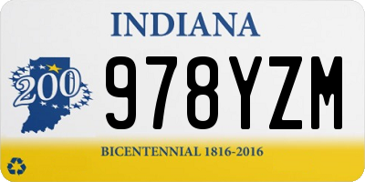 IN license plate 978YZM