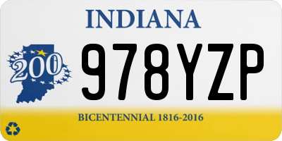 IN license plate 978YZP