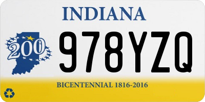 IN license plate 978YZQ