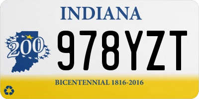 IN license plate 978YZT
