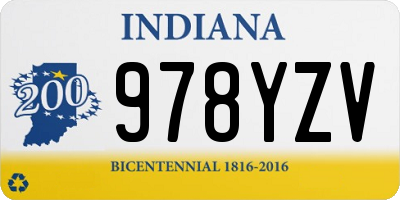 IN license plate 978YZV