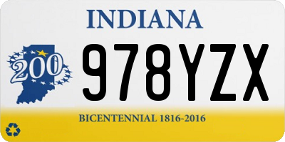 IN license plate 978YZX