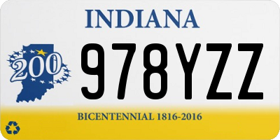IN license plate 978YZZ