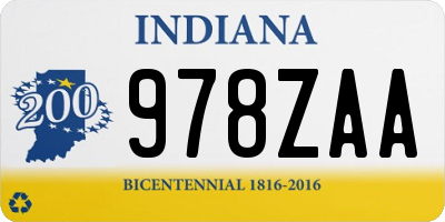 IN license plate 978ZAA