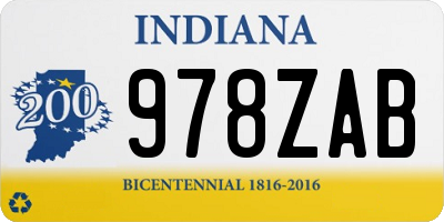 IN license plate 978ZAB
