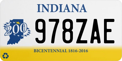 IN license plate 978ZAE