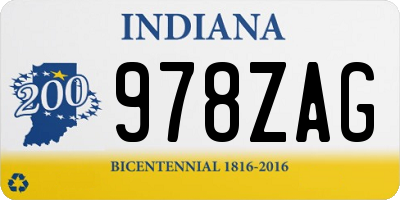 IN license plate 978ZAG