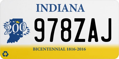IN license plate 978ZAJ