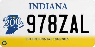 IN license plate 978ZAL