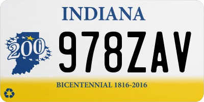 IN license plate 978ZAV