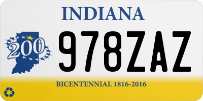IN license plate 978ZAZ