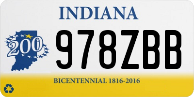 IN license plate 978ZBB