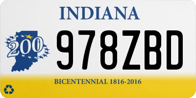 IN license plate 978ZBD
