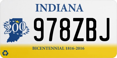 IN license plate 978ZBJ