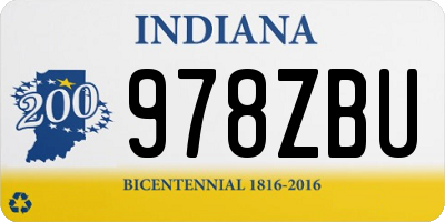 IN license plate 978ZBU