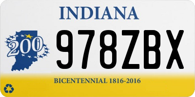 IN license plate 978ZBX