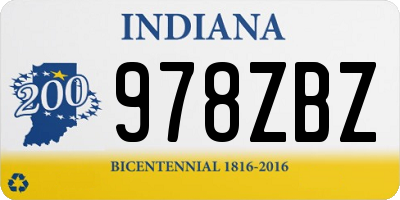 IN license plate 978ZBZ