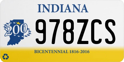 IN license plate 978ZCS