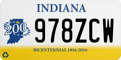 IN license plate 978ZCW